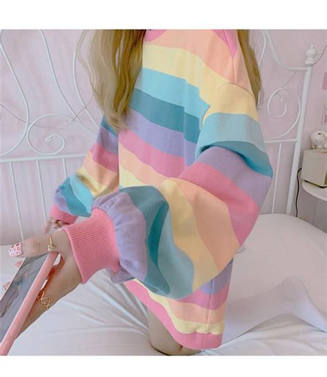 Korean Pastel Soft Girl Rainbow Tee Cosmique Studio