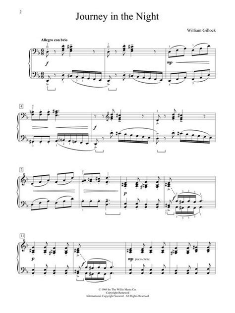 Journey In The Night Elementary Iv Piano Solo Von William Gillock