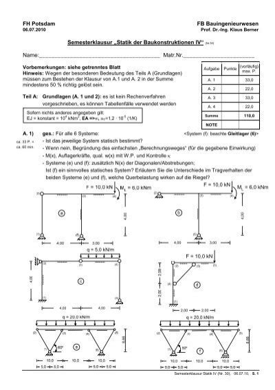 Statik Der Baukonstruktionen IV Nr 30 Bauingenieurwesen