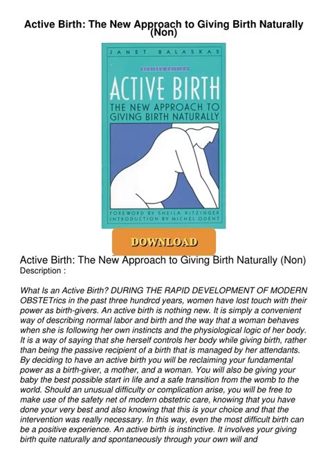 Ppt Pdf Read Active Birth The New Approach To Giving Birth Naturally Non Powerpoint