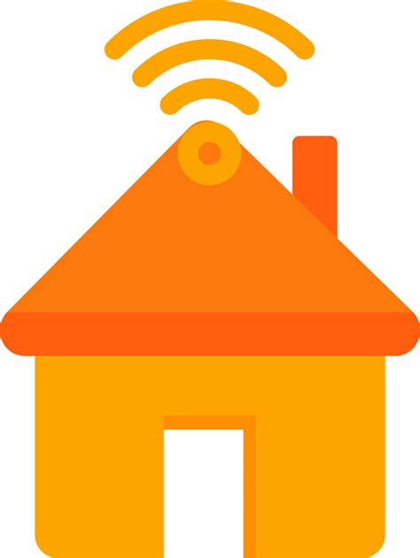 Smart Home Flat Icon In Orange Color 24158199 Vector Art At Vecteezy