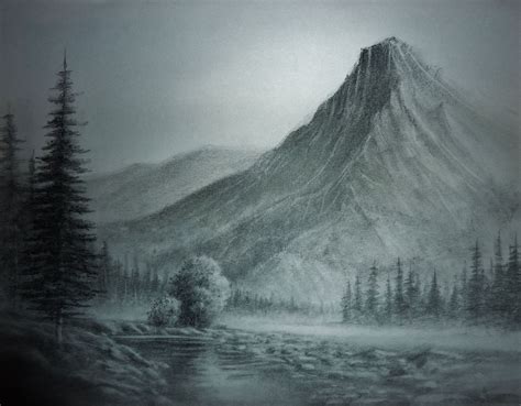 Mountain Pencil Drawing at PaintingValley.com | Explore collection of ...