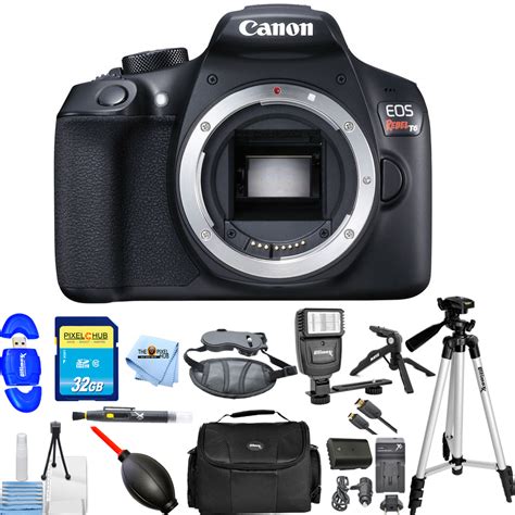 Canon EOS Rebel T6 DSLR Camera (Body Only) Pro Extra Battery Flash ...