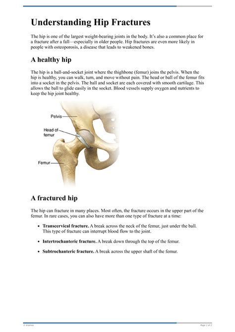 Text Understanding Hip Fractures Healthclips Online