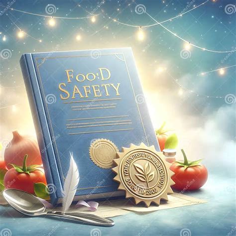 Photo Realistic As Food Safety Manual With Certificate And Seal Concept