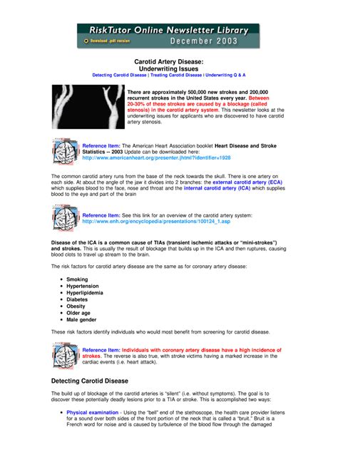 Fillable Online Carotid Artery Disease Fax Email Print Pdffiller