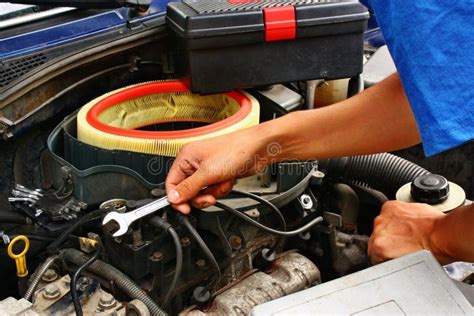 Hand of Car Mechanic in Auto Repair Stock Image - Image of repairs ...