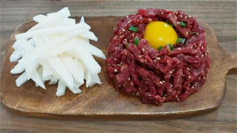 육회 만들기 세상 간단 정말 맛있는 광장시장 육회 만드는법 Seasoned Raw Beefyukhoe Recipe