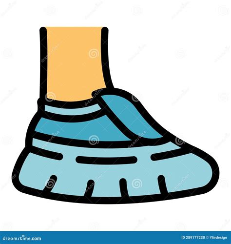 Safety Shoe Cover Icon Vector Flat Stock Vector Illustration Of Disposable Gown 289177230