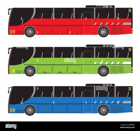 Set Of City Bus Vector Isolated On White Background Stock Vector Image