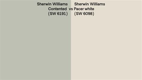 Sherwin Williams Contented Vs Pacer White Side By Side Comparison