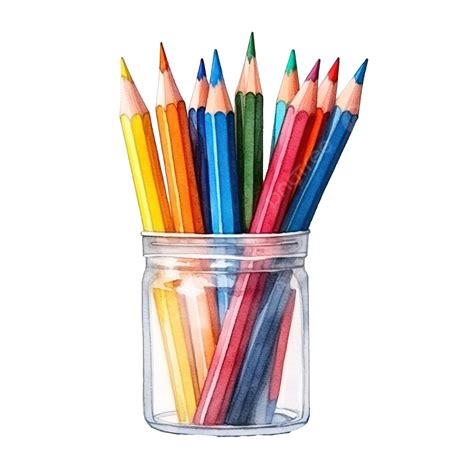 Watercolor School Supplies Pencil School Education Background Png