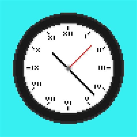 Reloj En Estilo Pixel Art Vector Premium