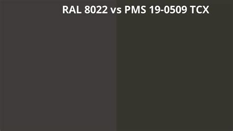 Ral 8022 Vs Pms 19 0509 Tcx Ral Colour Chart Uk