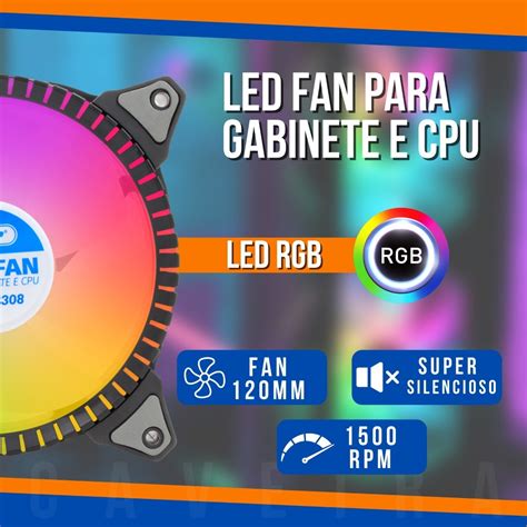 Kit Fans Cooler Led Rgb Mm Ventoinha Gabinete Pc Gamer Frete Gr Tis