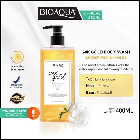 Jual BIOAQUA 24K GOLD BODY WASH ISI 400 ML Shopee Indonesia