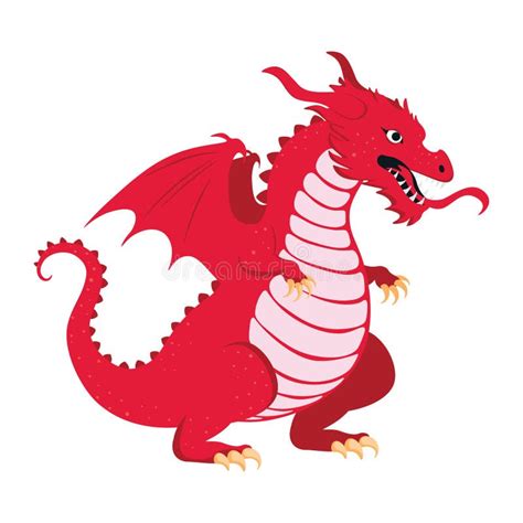 Cartoon red dragon stock illustration. Illustration of tale - 300822120