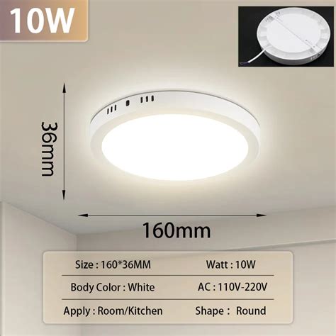 Canmeijia Ceiling Surface Mounted Led Panel Light Square Round Lamp W