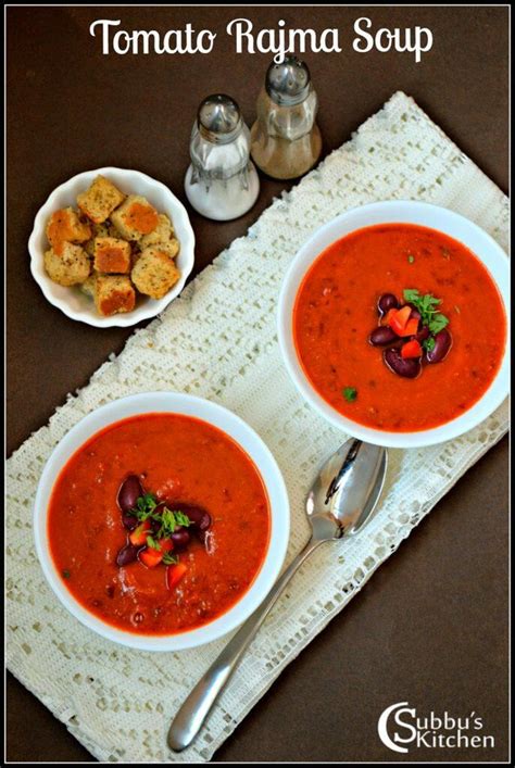 Tomato, Red Kidney Beans Soup Recipe - Subbus Kitchen