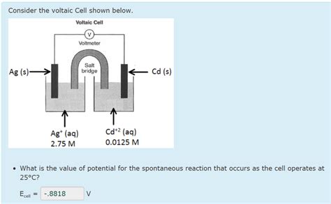 Solved Consider The Voltaic Cell Shown Below Voltaic Cell