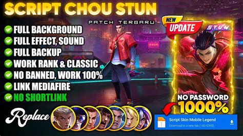 New Script Skin Chou STUN No Password Full Effect Voice Patch