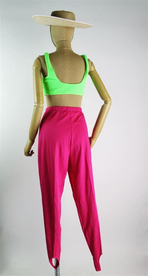 80s Hot Pink Stirrup Pants Barbie Pants 80s Pants Gem