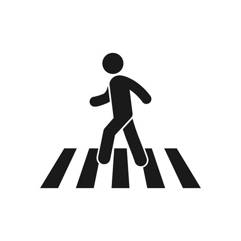 Crosswalk Icon Pedestrian Crossing Vector Icon Illustration Isolated