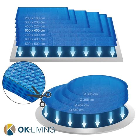 Eckige Solarfolie Pool Blau Solarabdeckplane X Cm Ok Living Ebay