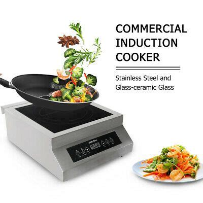 W Commercial Induction Cooker Glass Ceramic Glass Hot Plate Kg Bear Load EBay