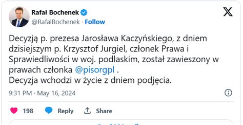 By Y Minister Rolnictwa Zawieszony W Prawach Cz Onka Pis