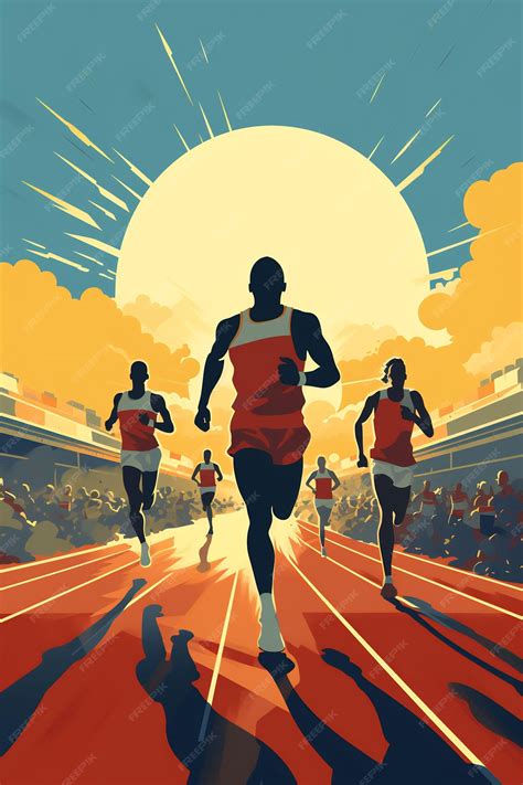 Premium Photo A Poster For A Marathon With A Man Running In The