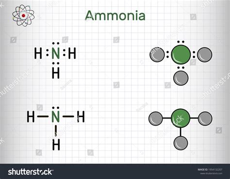 Ammonia Nh3 Molecule Pnictogen Hydride Inorganic Stock Vector Royalty