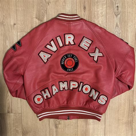 Avirex Leather American Varsity Jacket Small But Depop