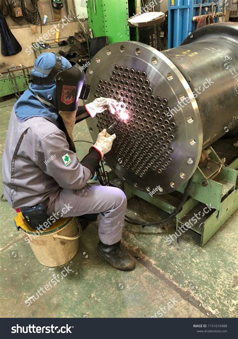 Shell Tube Heat Exchanger Pressure Vessel Stock Photo