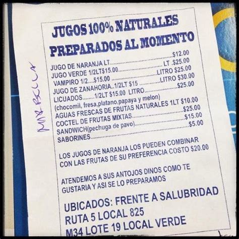 Menu At Jugos Naturales Licuados Caf Tortas Y Sincronizadas Canc N