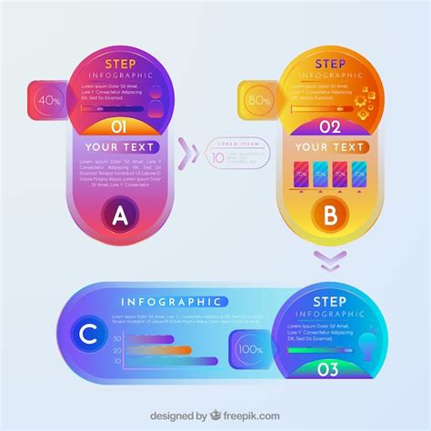 Free Vector Colorful Step Infographic