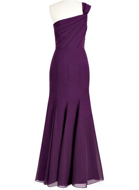 Sleeveless One Shoulder Floor Length Pleat Elegant Bridesmaid Dress My Wedding Ideas