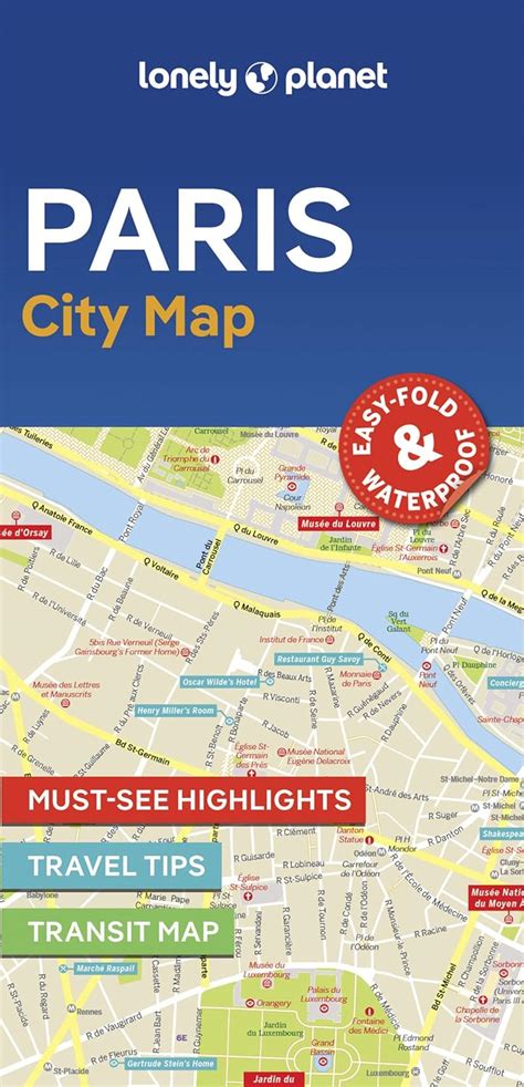 Lonely Planet Paris City Map Waterproof Must See Highlights Travel