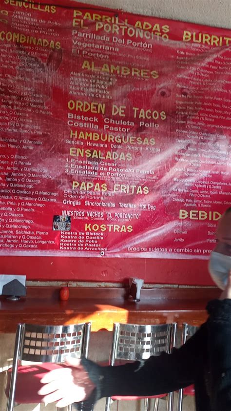 Carta Del Restaurante El Portoncito Naucalpan Del Juárez Misión Del Santiago 74