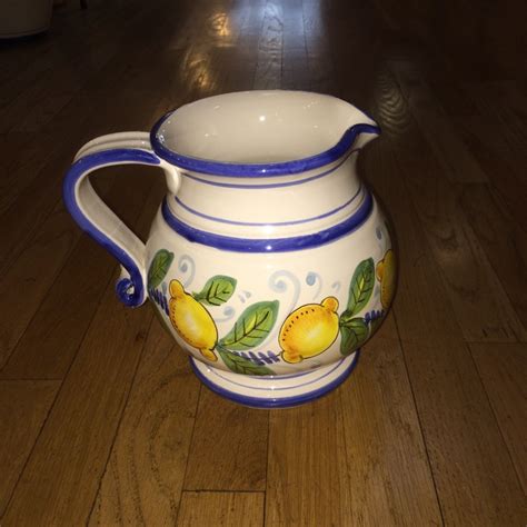 Lemon Motif Pitcher - Italian Pottery Outlet