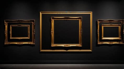 Contemporary Black Art in Triptych Gold Frames | MUSE AI