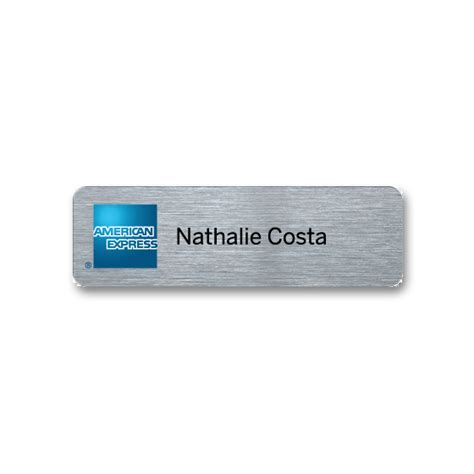 P3 Namebadge Permanently Named Brushed Silver Surface Printed