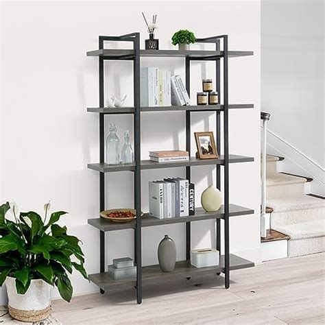 Amazon Hsh Shelf Vintage Industrial Bookshelf Rustic Gray Wood