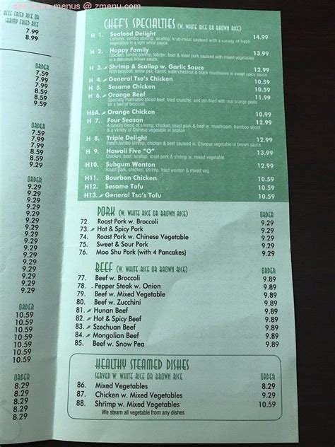 Menu At Fire Wok Restaurant Vilano Beach