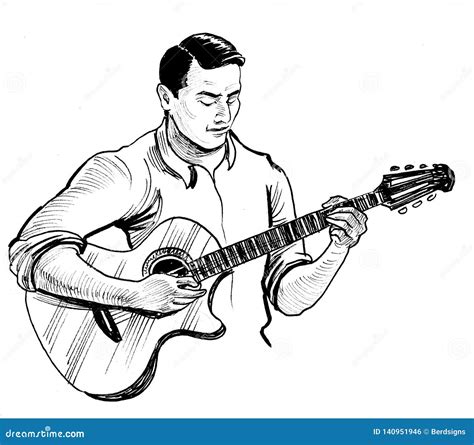 Hombre Que Toca La Guitarra Stock De Ilustraci N Ilustraci N De Arte