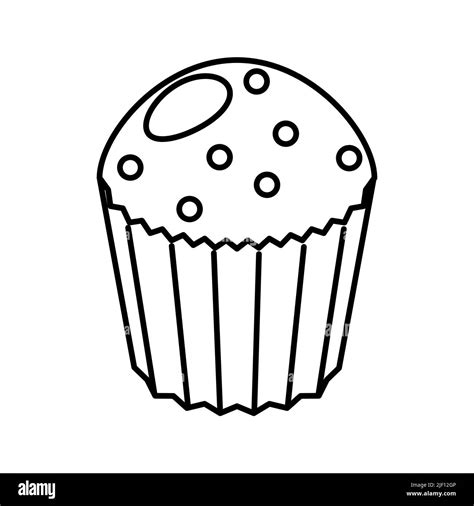 Cupcake Icon Line Style Isolated Vector Stock Vector Image Art Alamy