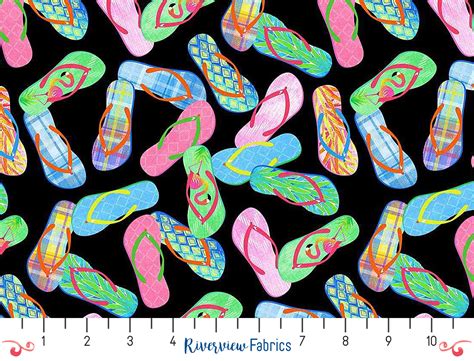 Fun Flip Flops Timeless Treasures Fabric By The Yard Etsy Uk