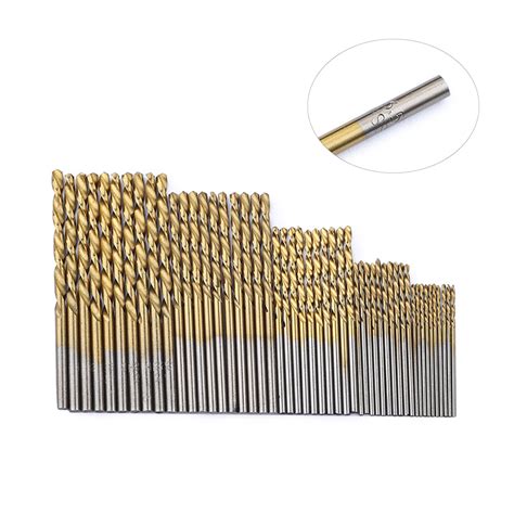 Longytong 50pcs Precision Hss Drill Bit Set Titanium Coated Drill Set