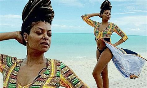Taraji P Henson Poses In A Bikini On Caribbean Beach Daily Mail Online