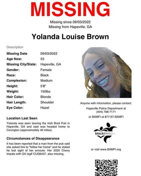 Yolanda Brown Missing Help Find Hapeville Ga Woman R Withoutatrace